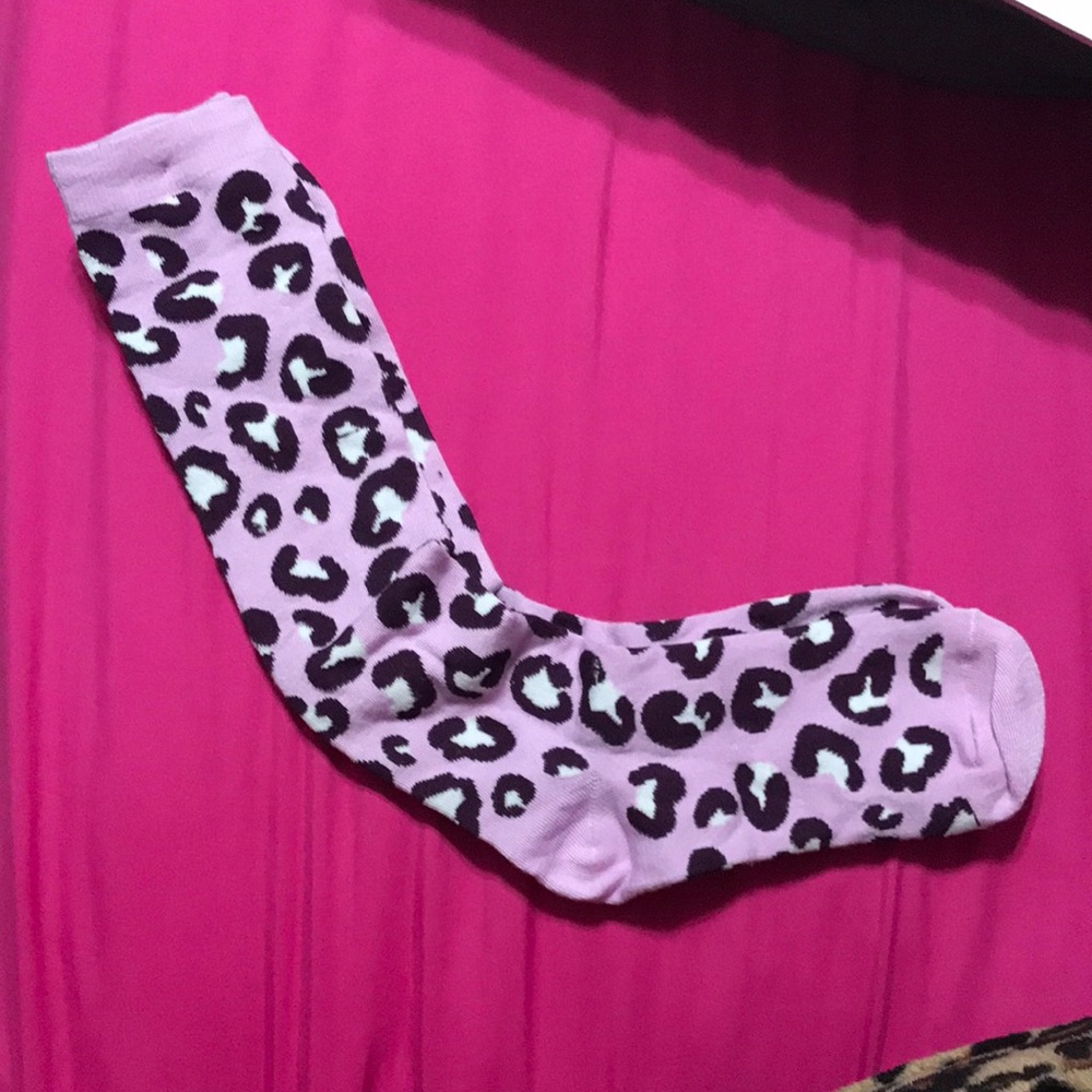 Purple cheetah high knee socks